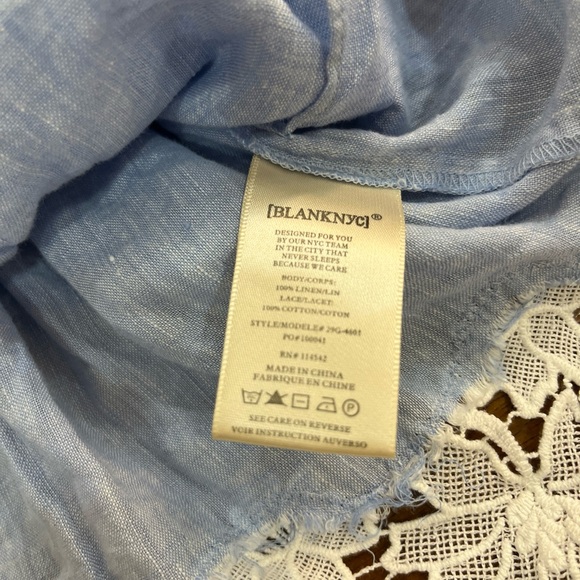 Blank NYC Perfect Strangers Lace Trim Linen Tank Size XS - Picture 9 of 9